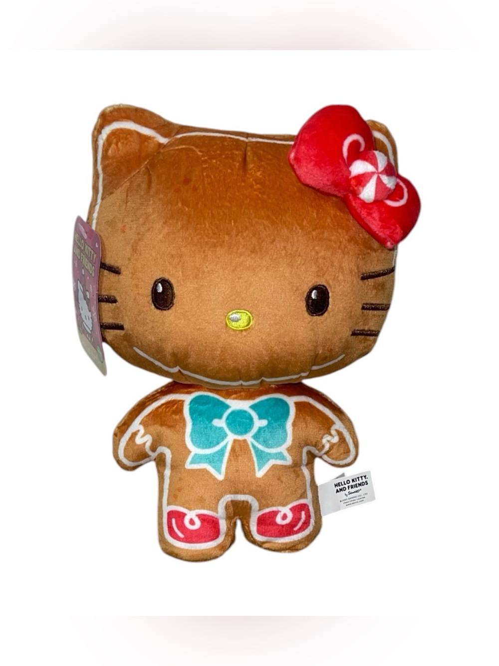 Hello Kitty Gingerbread Plush Toy - Brown with Red Bow